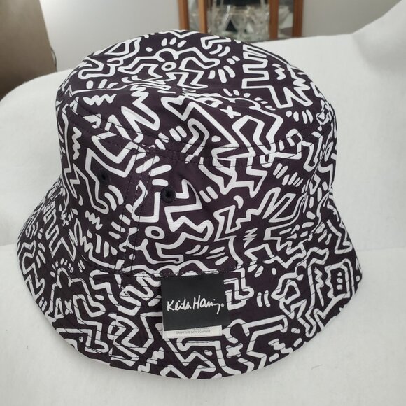 Mad Engine Keith Haring Polyester Reversible Bucket Hat - Black One Size - Picture 8 of 9